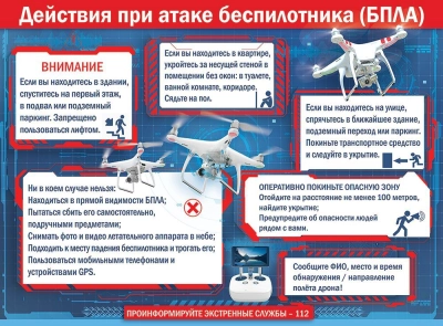 Напоминаем правила поведения при атаке БПЛА