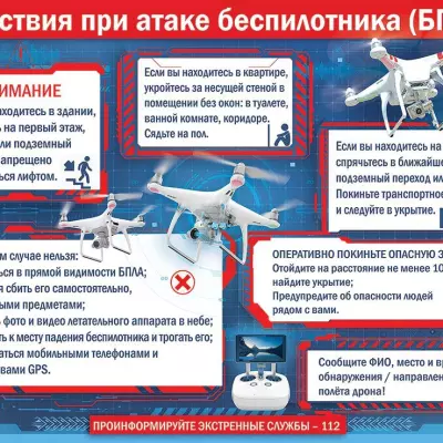 Напоминаем правила поведения при атаке БПЛА